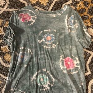 Sonoma Tie-Dye Short Sleeve Tee - Green and Pink